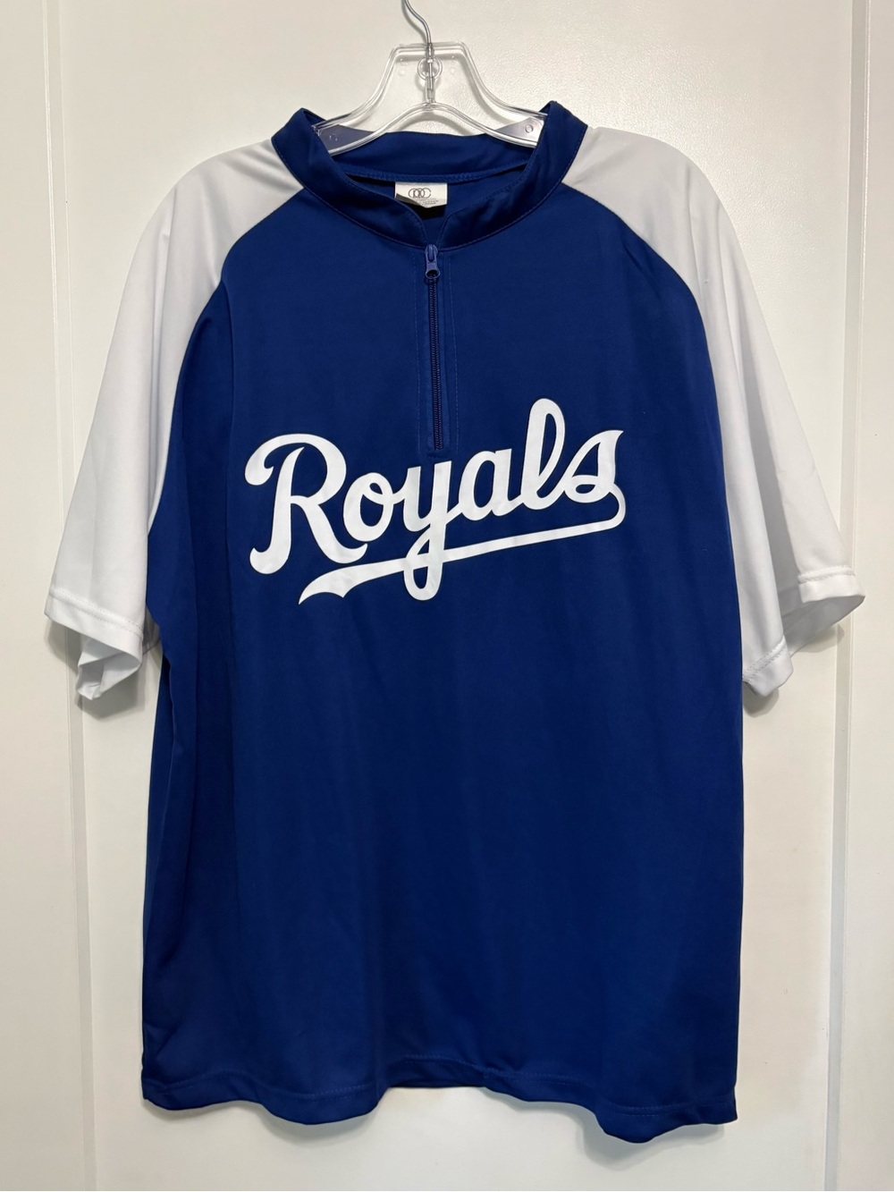 Kansas City Royals 1/4 Zip Pullover Shirt Men XL Blue Fox Sports Raglan